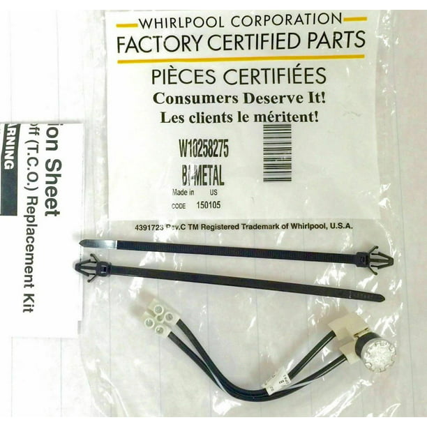 Metal W10258275 Dishwasher Thermal Fuse Link Replaces W10258275VP 